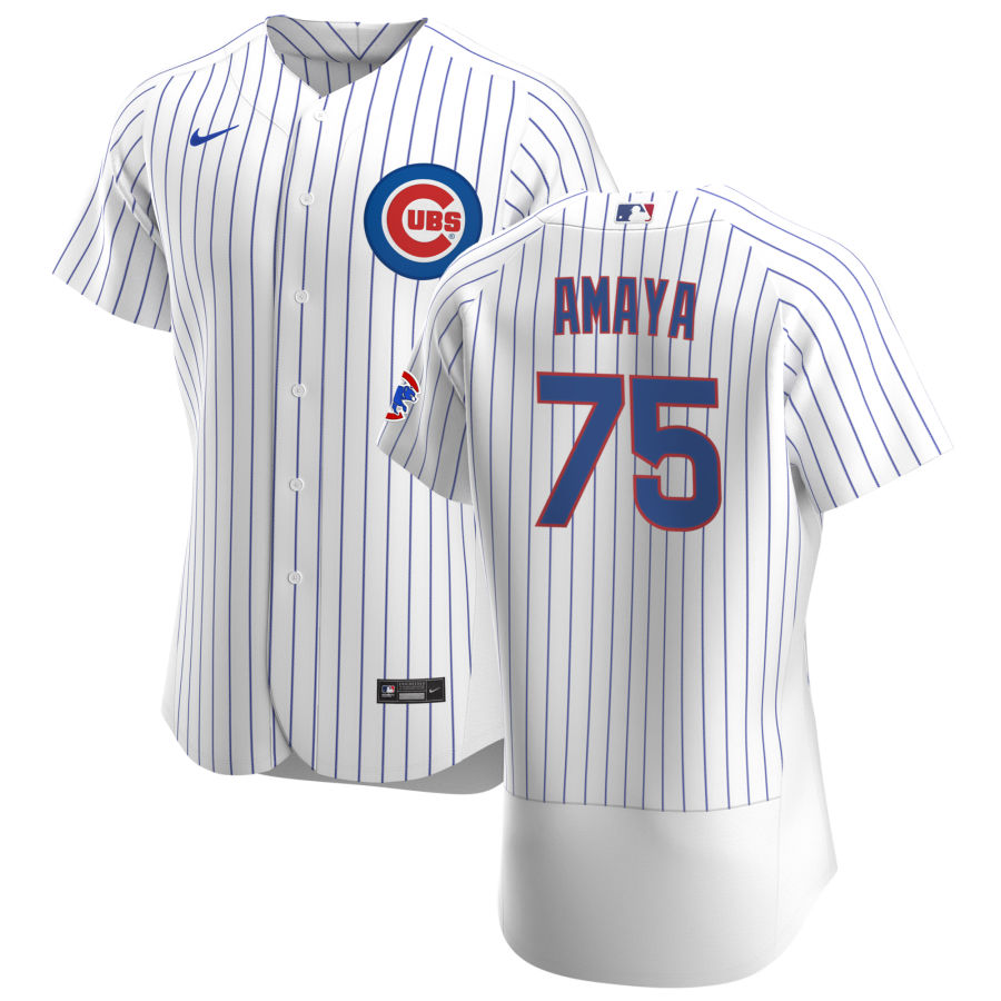 Chicago Cubs #75 Miguel Amaya Men Nike White Home 2020 Authentic Player Jersey